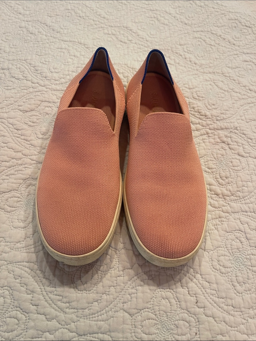 Rothy's Slip-On Sneakers in Coral Pink